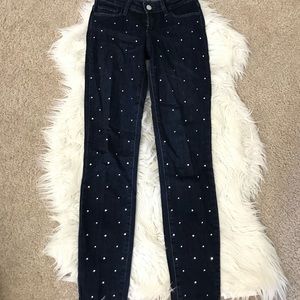 Paige Embellished Bejeweled Verdugo Ultra Skinny Jeans Pants 23